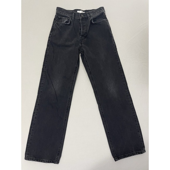 Anine Bing Denim - Anine Bing - Kate Straight Charcoal Jeans Size 26 Button Fly $250